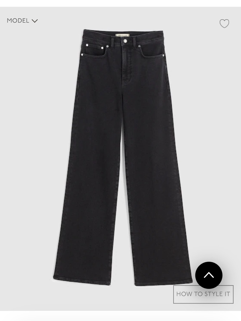 Madewell wide leg Jean in black frost
